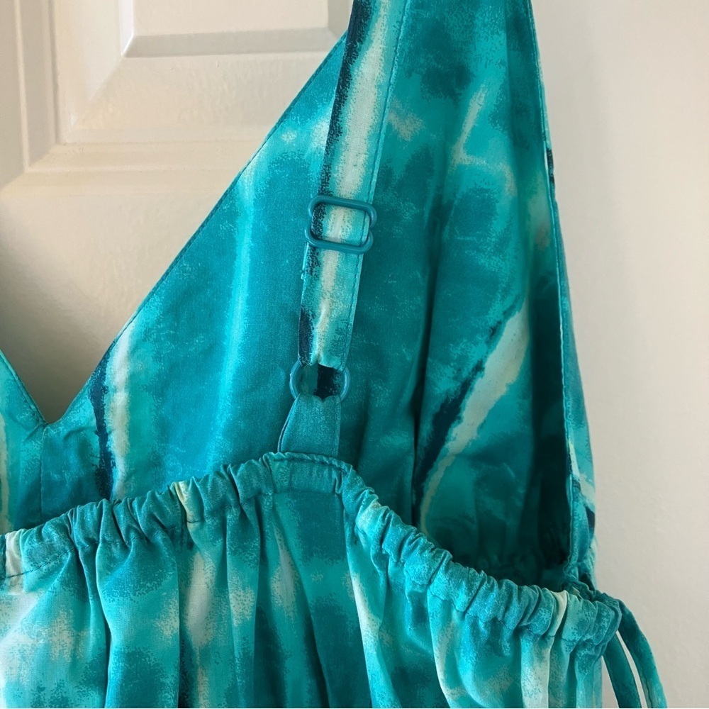 NWT INC International Concepts Women's Tie-dye Aqua Blue Maxi Dress (XS) - Picture 6 of 10